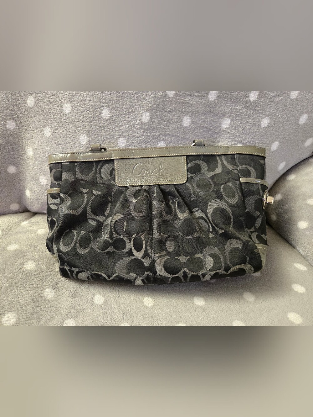 Coach Black Signature Canvas Shoulder Bag